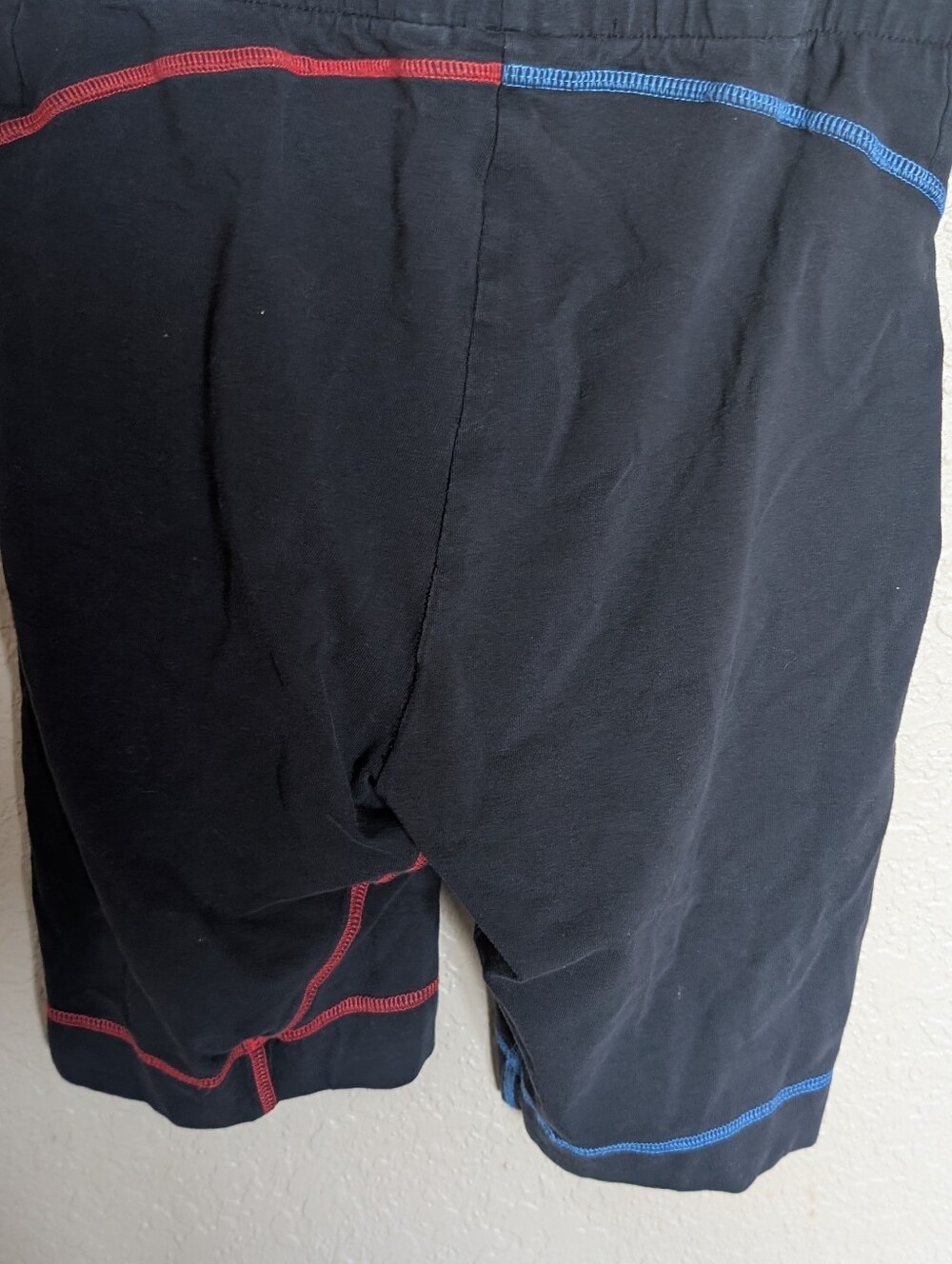 adidas Black Athletic Shorts with Red & Blue Contrast Stitching - Picture 3 of 4